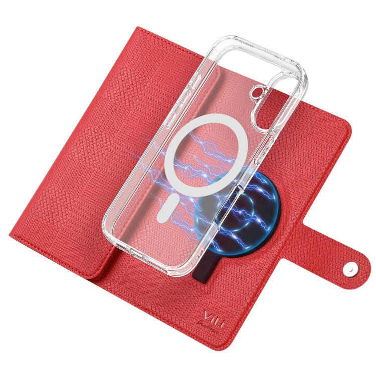 For iPhone 14 Pro Max ViLi GHA-C Series RFID MagSafe Magnetic Flip Leather Phone Case(Red) - iPhone 14 Pro Max Cases by ViLi | Online Shopping South Africa | PMC Jewellery | Buy Now Pay Later Mobicred