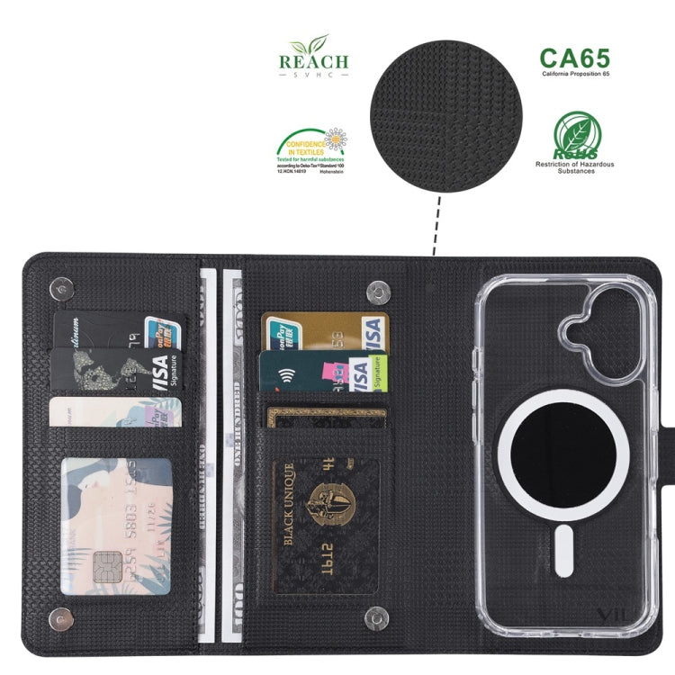 For iPhone 13 Pro Max ViLi GHA-C Series RFID MagSafe Magnetic Flip Leather Phone Case(Black) - free shipping - PMC Jewellery - Order now!