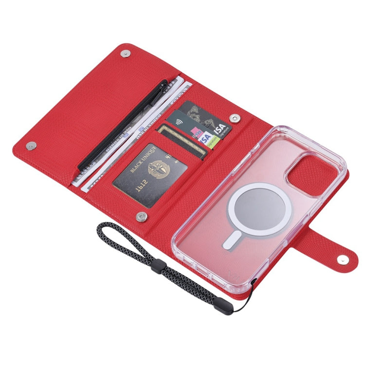 For iPhone 16 ViLi GHB-C Series RFID MagSafe Magnetic Flip Leather Phone Case(Red) - iPhone 16 Cases by ViLi | Online Shopping South Africa | PMC TechLife | Buy Now Pay Later Mobicred