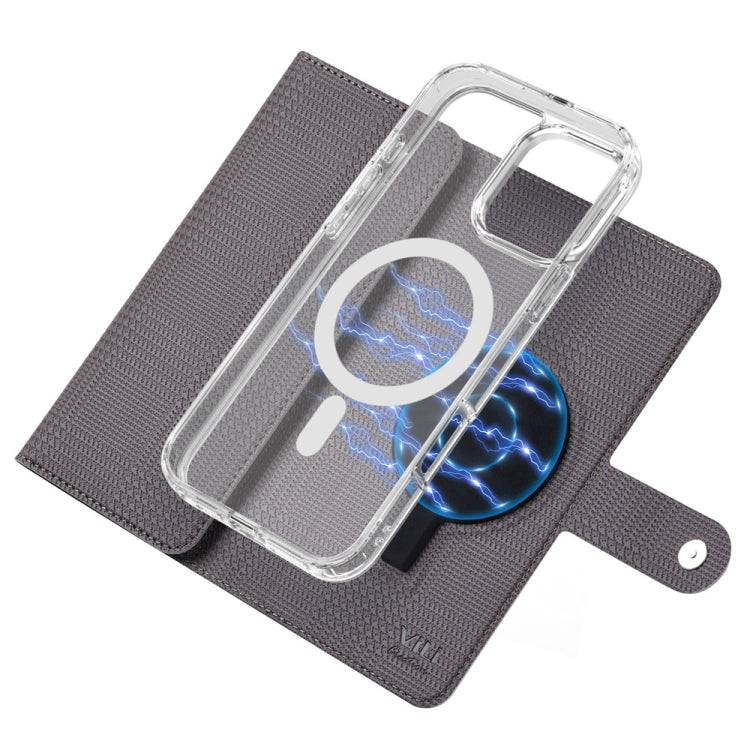 For iPhone 16 Pro ViLi GHB-C Series RFID MagSafe Magnetic Flip Leather Phone Case(Grey) - iPhone 16 Pro Cases by ViLi | Online Shopping South Africa | PMC TechLife | Buy Now Pay Later Mobicred