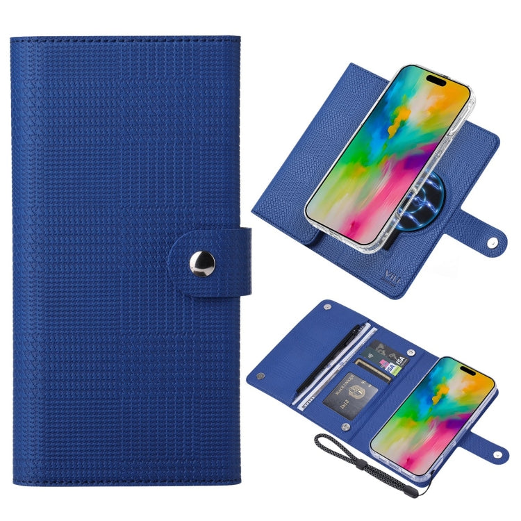 For iPhone 16 Pro Max ViLi GHB-C Series RFID MagSafe Magnetic Flip Leather Phone Case(Blue) - iPhone 16 Pro Max Cases by ViLi | Online Shopping South Africa | PMC Jewellery | Buy Now Pay Later Mobicred