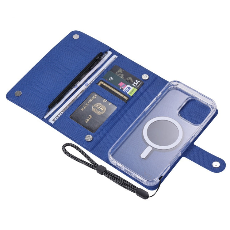 For iPhone 14 ViLi GHB-C Series RFID MagSafe Magnetic Flip Leather Phone Case(Blue) - iPhone 14 Cases by ViLi | Online Shopping South Africa | PMC Jewellery | Buy Now Pay Later Mobicred