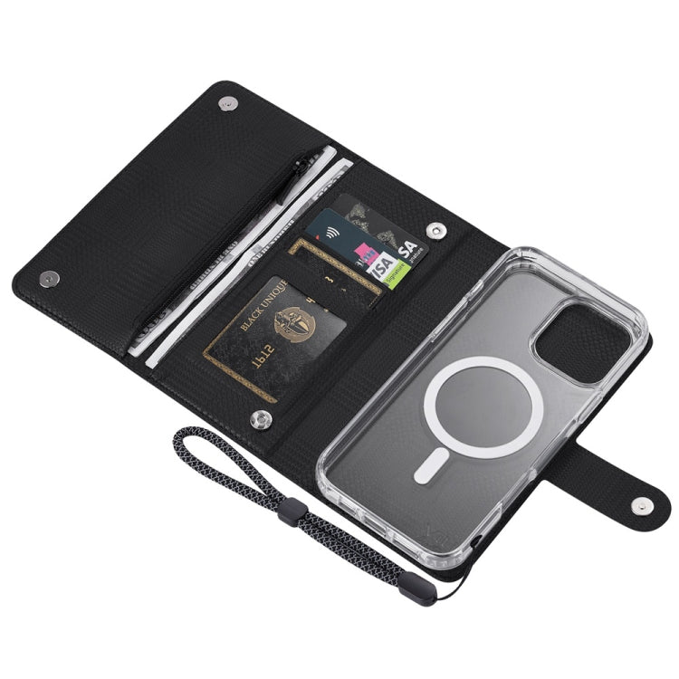 For iPhone 13 Pro Max ViLi GHB-C Series RFID MagSafe Magnetic Flip Leather Phone Case(Black) - free shipping - PMC Jewellery - Order now!