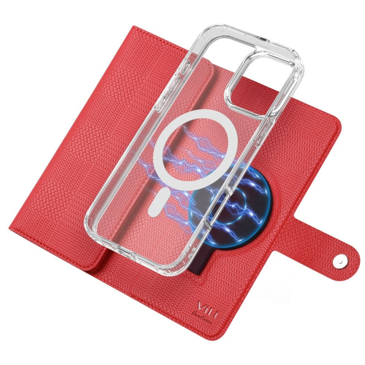 For iPhone 13 Pro ViLi GHB-C Series RFID MagSafe Magnetic Flip Leather Phone Case(Red) - free shipping - PMC Jewellery - Order now!