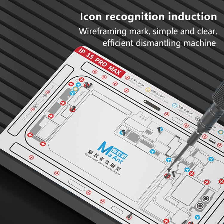 For iPhone 14 Pro MaAnt Double-sided Screw Positioning Flexible Soft Magnetic Pad - Magnetic Screws Mat by MaAnt | Online Shopping South Africa | PMC TechLife | Buy Now Pay Later Mobicred