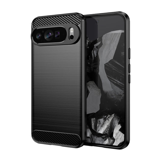 For Google Pixel 9 Pro XL Brushed Texture Carbon Fiber TPU Phone Case(Black) - Google Cases by PMC Jewellery | Online Shopping South Africa | PMC Jewellery | Buy Now Pay Later Mobicred