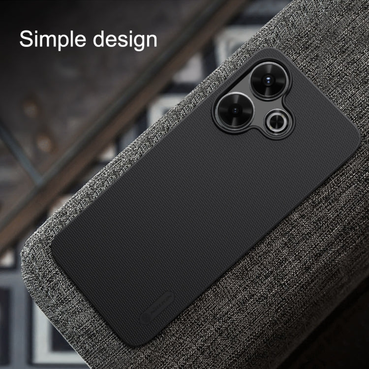 For Redmi Note 13R 5G / 13 4G NILLKIN Frosted PC Phone Case(Black) - Redmi 13 Cases by NILLKIN | Online Shopping South Africa | PMC Jewellery | Buy Now Pay Later Mobicred