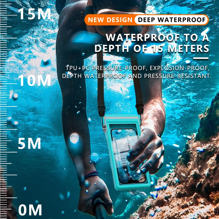 RedPepper 15m Depth Waterproof Phone Diving Pouch with Suction Cup(Grass Blue) - free shipping - PMC Jewellery - Order now!
