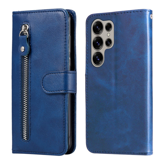 For Samsung Galaxy S25 Ultra 5G Fashion Calf Texture Zipper Leather Phone Case(Blue) - Galaxy S25 Ultra 5G Cases by PMC Jewellery | Online Shopping South Africa | PMC Jewellery | Buy Now Pay Later Mobicred