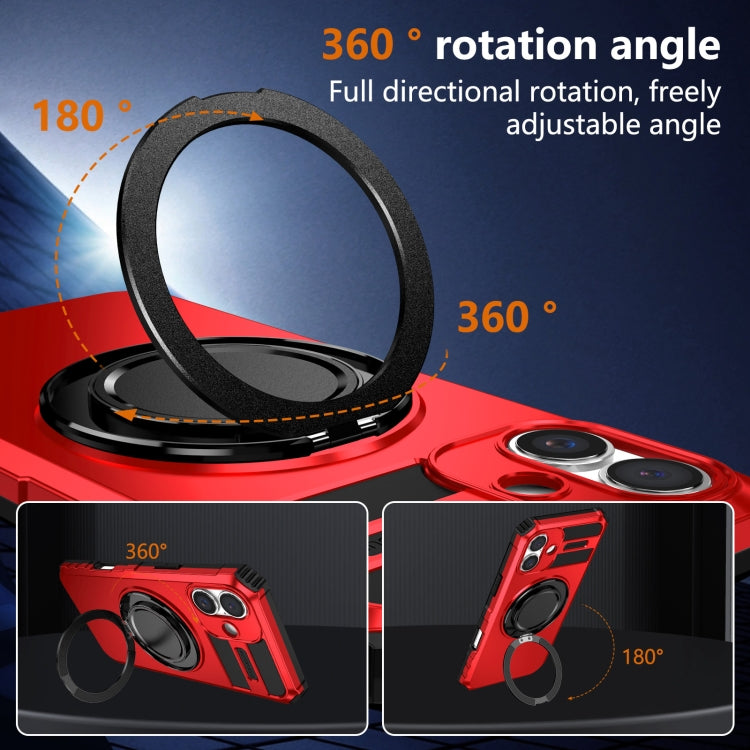 For iPhone 16 Plus Rotating Magnetic Holder Phone Case(Red) - iPhone 16 Plus Cases by PMC TechLife | Online Shopping South Africa | PMC TechLife | Buy Now Pay Later Mobicred