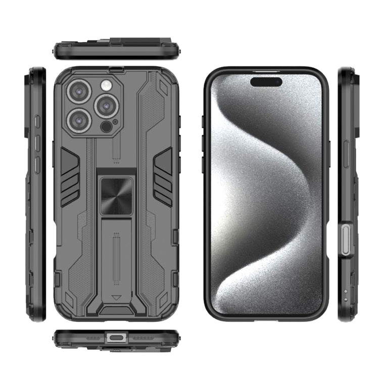 For iPhone 16 Pro Max Supersonic PC + TPU Holder Phone Case(Black) - iPhone 16 Pro Max Cases by PMC Jewellery | Online Shopping South Africa | PMC Jewellery | Buy Now Pay Later Mobicred