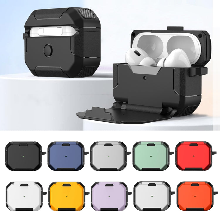 For AirPods Pro Phone Holder Design Earbuds Box Protective Case(Silver) - For AirPods Pro by PMC Jewellery | Online Shopping South Africa | PMC Jewellery | Buy Now Pay Later Mobicred