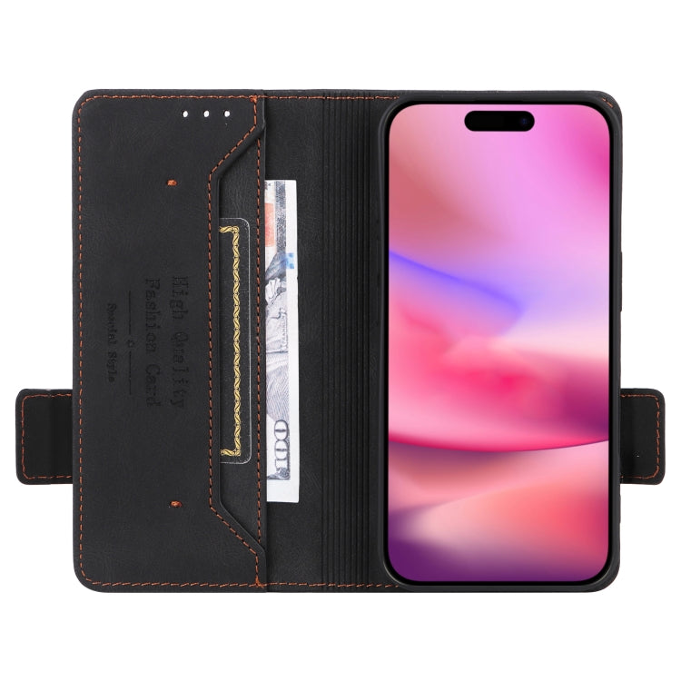 For iPhone 16 Plus Magnetic Clasp Leather Phone Case(Black) - iPhone 16 Plus Cases by PMC TechLife | Online Shopping South Africa | PMC TechLife | Buy Now Pay Later Mobicred