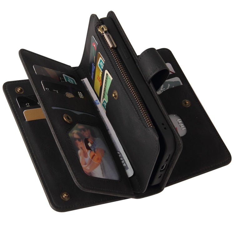 For Honor X6b Skin Feel Multi Card Slots Zipper Wallet Leather Phone Case(Black) - Honor Cases by PMC TechLife | Online Shopping South Africa | PMC TechLife | Buy Now Pay Later Mobicred
