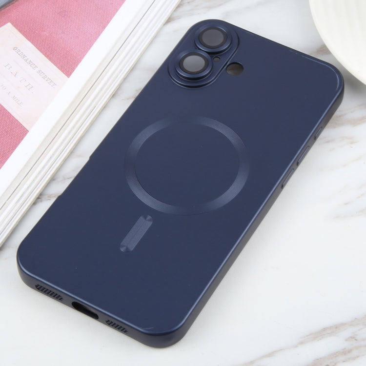 For iPhone 16 Plus Liquid TPU Silicone Solid Color MagSafe Phone Case(Dark Blue) - iPhone 16 Plus Cases by PMC TechLife | Online Shopping South Africa | PMC TechLife | Buy Now Pay Later Mobicred