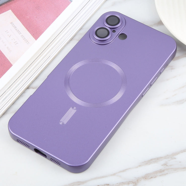 For iPhone 16 Liquid TPU Silicone Solid Color MagSafe Phone Case(Purple) - iPhone 16 Cases by PMC TechLife | Online Shopping South Africa | PMC TechLife | Buy Now Pay Later Mobicred