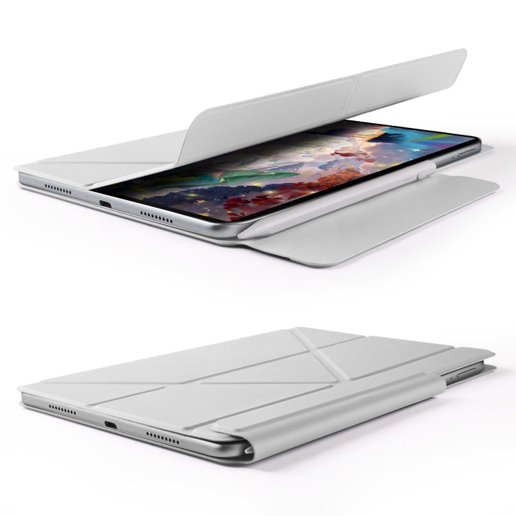 For Huawei MatePad Air 12 2024 Fixed Buckle Magnetic Deformation Leather Tablet Case(Grey) - Huawei by PMC TechLife | Online Shopping South Africa | PMC TechLife | Buy Now Pay Later Mobicred