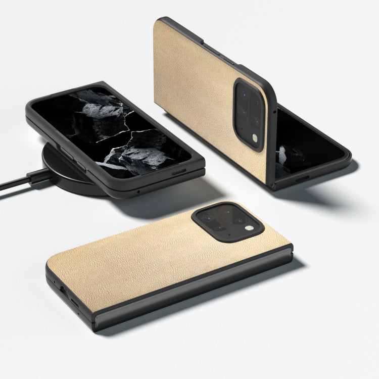 For Google Pixel 9 Pro Fold PU Leather Black Frame Full Coverage Phone Case(Gold) - Google Cases by PMC TechLife | Online Shopping South Africa | PMC TechLife | Buy Now Pay Later Mobicred