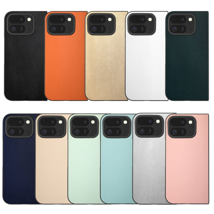 For Google Pixel 9 Pro Fold PU Leather Black Frame Full Coverage Phone Case(Dark Blue) - Google Cases by PMC TechLife | Online Shopping South Africa | PMC TechLife | Buy Now Pay Later Mobicred