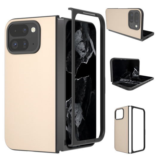 For Google Pixel 9 Pro Fold PU Leather Black Frame Full Coverage Phone Case(Peach Pink) - Google Cases by PMC Jewellery | Online Shopping South Africa | PMC Jewellery | Buy Now Pay Later Mobicred