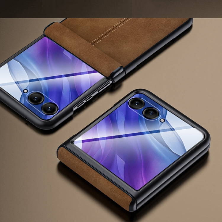 For Motorola Razr 50 Ultra Integrated Film Hinge Folding PU Phone Case(Grey) - Motorola Cases by PMC TechLife | Online Shopping South Africa | PMC TechLife | Buy Now Pay Later Mobicred