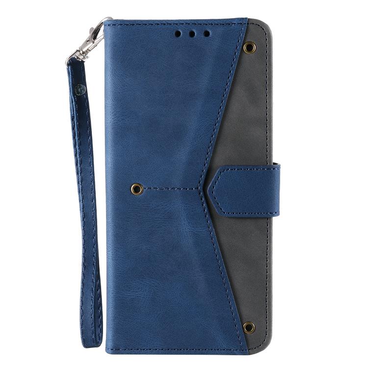 For iPhone 16e Nail Skin Feel Stitching Calf Texture Leather Phone Case(Blue) - iPhone 16e Cases by PMC TechLife | Online Shopping South Africa | PMC TechLife | Buy Now Pay Later Mobicred