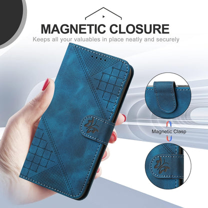 For Redmi K70 YX0080 Grid Butterfly Embossed Pattern Flip Leather Phone Case with Lanyard(Dark Blue) - K70 Cases by PMC Jewellery | Online Shopping South Africa | PMC Jewellery | Buy Now Pay Later Mobicred