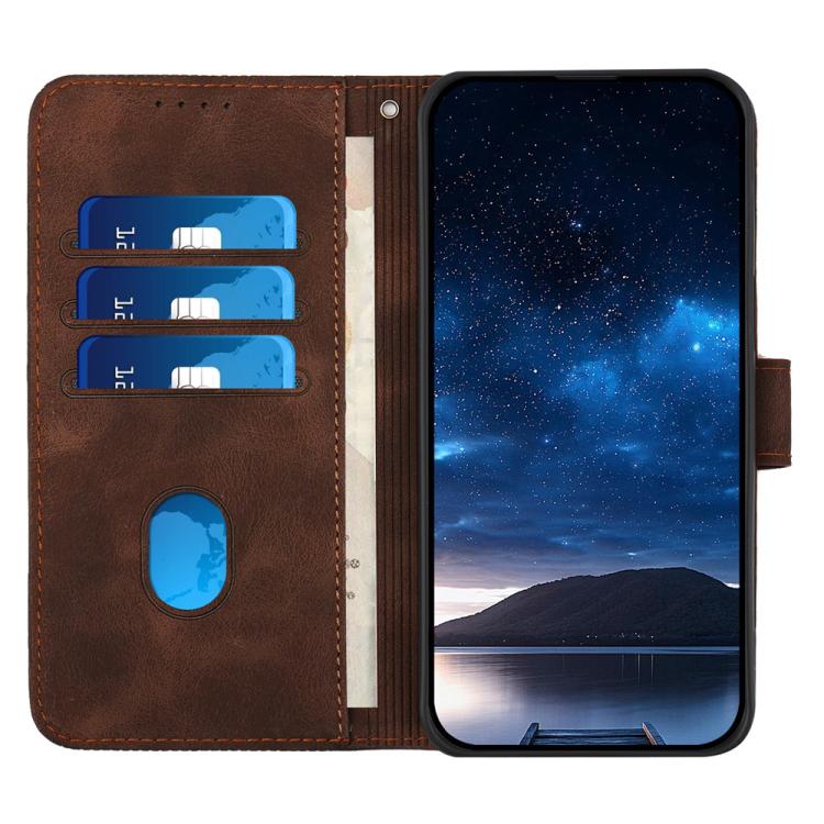 For iPhone 17 Pro Max YX0080 Grid Butterfly Embossed Pattern Flip Leather Phone Case with Lanyard(Coffee) - free shipping - PMc TechLife - Order now!