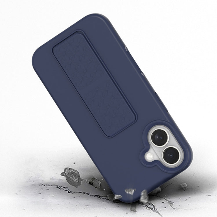 For iPhone 16 Plus Liquid Silicone Holder Phone Case(Midnight Blue) - iPhone 16 Plus Cases by PMC Jewellery | Online Shopping South Africa | PMC Jewellery | Buy Now Pay Later Mobicred