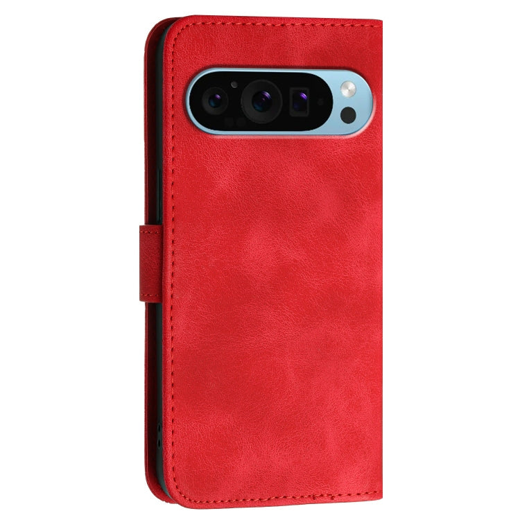 For Google Pixel 9 Pro XL YX0080 Grid Butterfly Embossed Pattern Flip Leather Phone Case with Lanyard(Red) - Google Cases by PMC Jewellery | Online Shopping South Africa | PMC Jewellery | Buy Now Pay Later Mobicred