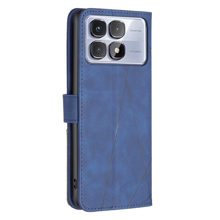 For Redmi K70 Ultra Magnetic Buckle Rhombus Texture Leather Phone Case(Blue) - Xiaomi Cases by PMC Jewellery | Online Shopping South Africa | PMC Jewellery | Buy Now Pay Later Mobicred