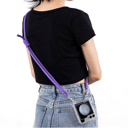 For Samsung Galaxy Z Flip5 GKK Airbag Hinge Full Coverage Phone Case with Crossbody Rope(Purple) - Galaxy Z Flip5 Cases by GKK | Online Shopping South Africa | PMC Jewellery | Buy Now Pay Later Mobicred