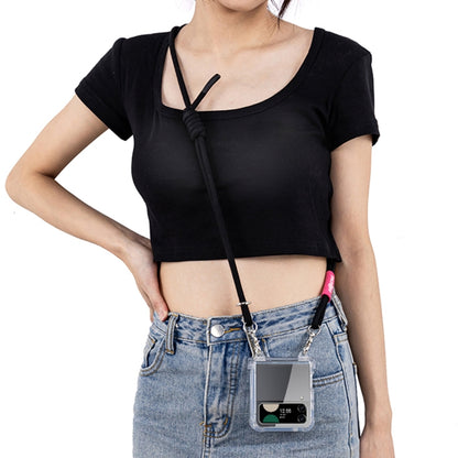 For Samsung Galaxy Z Flip3 GKK Airbag Hinge Full Coverage Phone Case with Crossbody Rope(Black) - Galaxy Phone Cases by GKK | Online Shopping South Africa | PMC Jewellery | Buy Now Pay Later Mobicred