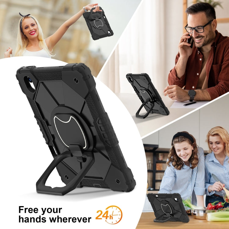 For Huawei Matepad 11.5 2023 Contrast Color Robot Silicone Hybrid PC Tablet Case(Black) - Huawei by PMC Jewellery | Online Shopping South Africa | PMC Jewellery | Buy Now Pay Later Mobicred