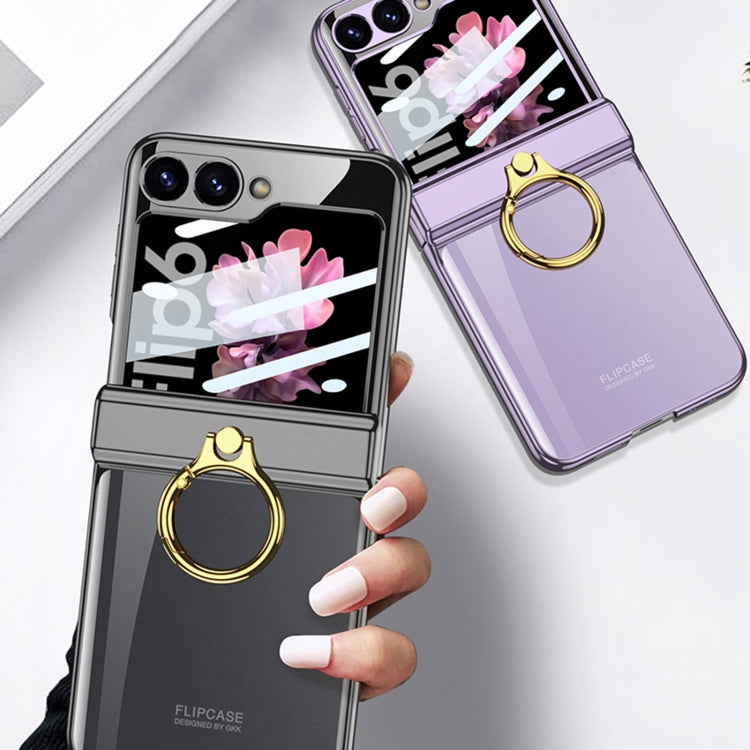 For Samsung Galaxy Z Flip6 GKK Integrated  Magnetic Folding Phantom Rotary Phone Case with Ring Holder(Purple) - Galaxy Z Flip6 5G Cases by GKK | Online Shopping South Africa | PMC Jewellery | Buy Now Pay Later Mobicred