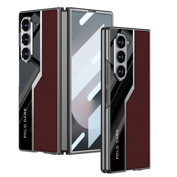 For Samsung Galaxy Z Fold6 GKK Integrated Plating TPU + Leather Supercar Full Coverage Phone Case(Red) - Galaxy Z Fold6 5G Cases by GKK | Online Shopping South Africa | PMC Jewellery | Buy Now Pay Later Mobicred