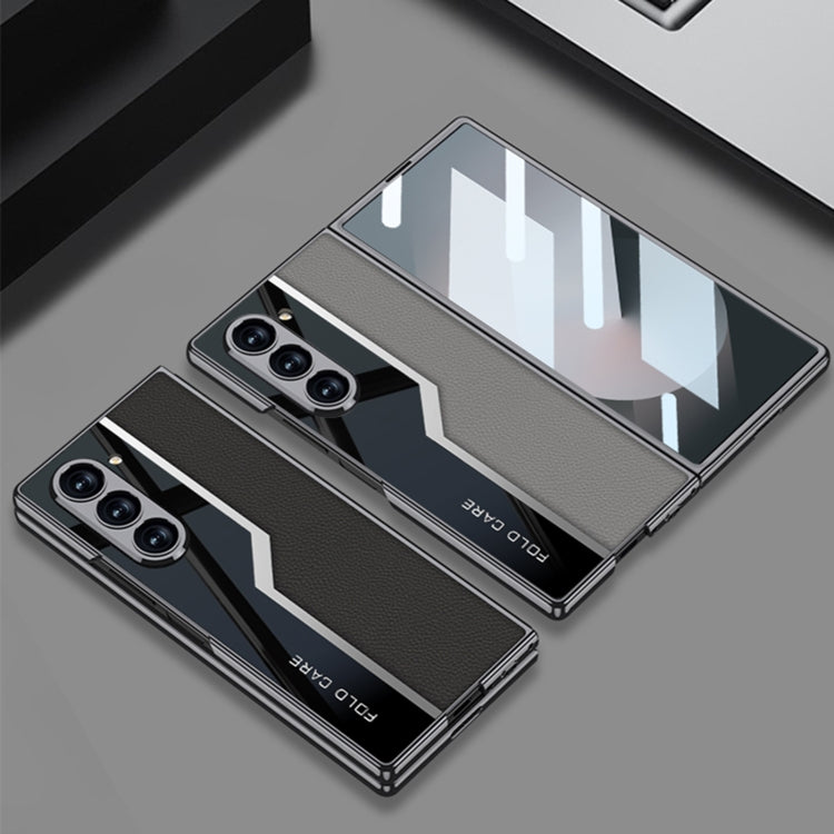 For Samsung Galaxy Z Fold6 GKK Integrated Plating TPU + Leather Supercar Full Coverage Phone Case(Titanium Grey) - Galaxy Z Fold6 5G Cases by GKK | Online Shopping South Africa | PMC Jewellery | Buy Now Pay Later Mobicred