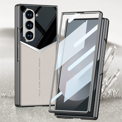 For Samsung Galaxy Z Fold6 GKK Integrated Plating Leather Knight Full Coverage Phone Case(Grey) - Galaxy Z Fold6 5G Cases by GKK | Online Shopping South Africa | PMC Jewellery | Buy Now Pay Later Mobicred