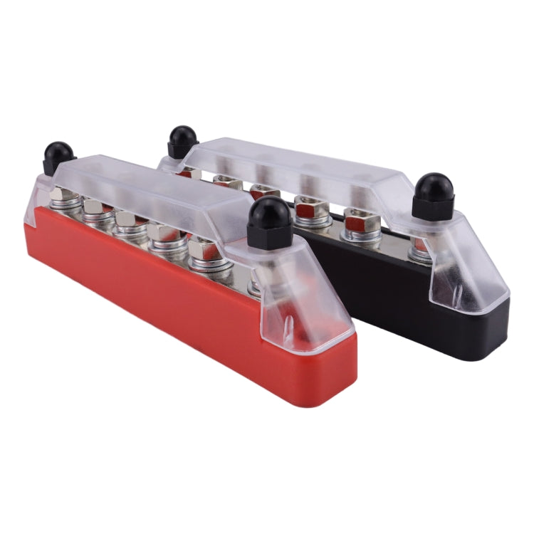 Pair 6 Way 48V 150A M6 Power Distribution Block Terminal Studs with 12pcs Terminals(Black + Red) - Booster Cable & Clip by PMC Jewellery | Online Shopping South Africa | PMC Jewellery | Buy Now Pay Later Mobicred