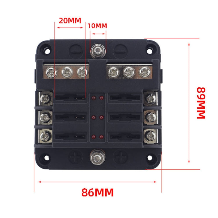 6 Way Fuse Block with 24pcs Fuses and 12pcs Terminals - Fuse by PMC Jewellery | Online Shopping South Africa | PMC Jewellery | Buy Now Pay Later Mobicred