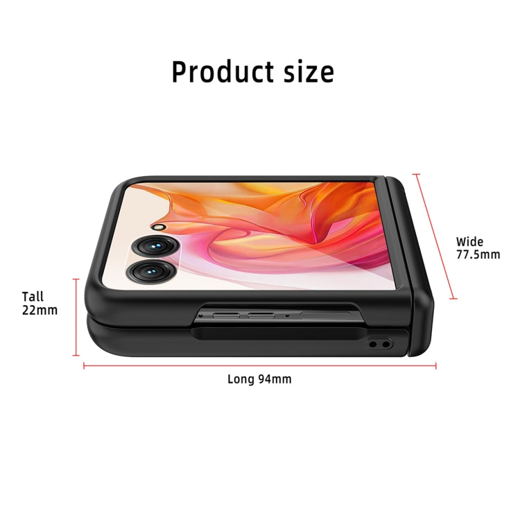 For Motorola Razr 50 Ultra Integrated Fold Hinge Grid Texture Phone Case(Orange) - Motorola Cases by PMC TechLife | Online Shopping South Africa | PMC TechLife | Buy Now Pay Later Mobicred