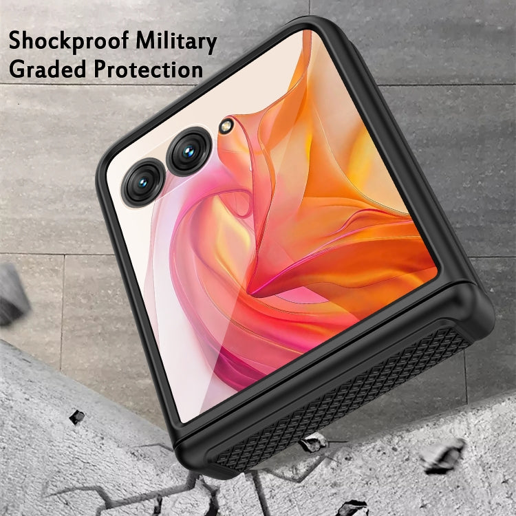 For Motorola Razr 50 Ultra Integrated Fold Hinge Grid Texture Phone Case(Orange) - Motorola Cases by PMC TechLife | Online Shopping South Africa | PMC TechLife | Buy Now Pay Later Mobicred