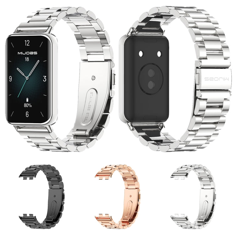 For Honor Band 10 / 9 MIJOBS Three-Beads Stainless Steel Watch Band(Rose Gold) - free shipping - PMc TechLife - Order now!