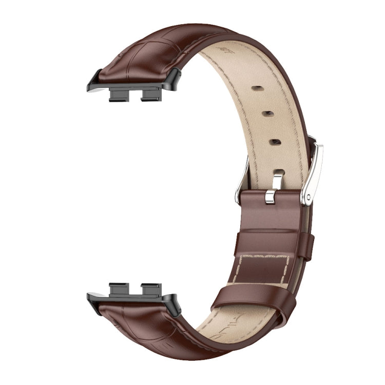 For Honor Band 10 / 9 MIJOBS Cowhide Leather Watch Band(Bamboo Coffee Black) - free shipping - PMc TechLife - Order now!