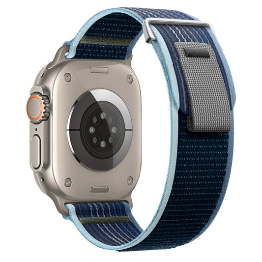 For Apple Watch Ultra 49mm Dual-Section Loop Nylon Watch Band(Storm Blue) - Watch Bands by PMC Jewellery | Online Shopping South Africa | PMC Jewellery | Buy Now Pay Later Mobicred