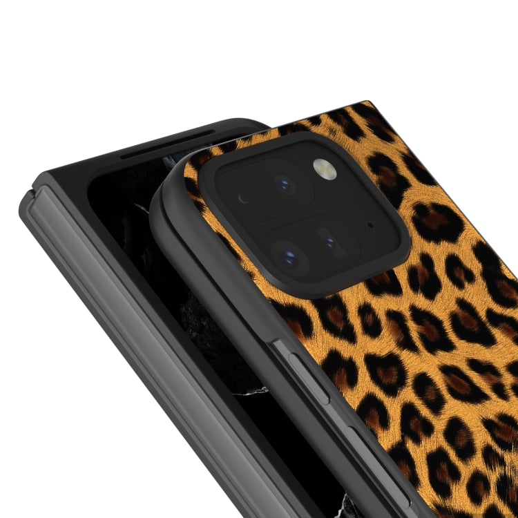 For Google Pixel 9 Pro Fold Black Frame Leopard Full Coverage Phone Case(Leopard Print) - Google Cases by PMC TechLife | Online Shopping South Africa | PMC TechLife | Buy Now Pay Later Mobicred