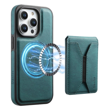 For iPhone 16 Pro Denior D17 Skin Feel MagSafe Detachable Card Slot Phone Case(Blue) - iPhone 16 Pro Cases by Denior | Online Shopping South Africa | PMC Jewellery | Buy Now Pay Later Mobicred