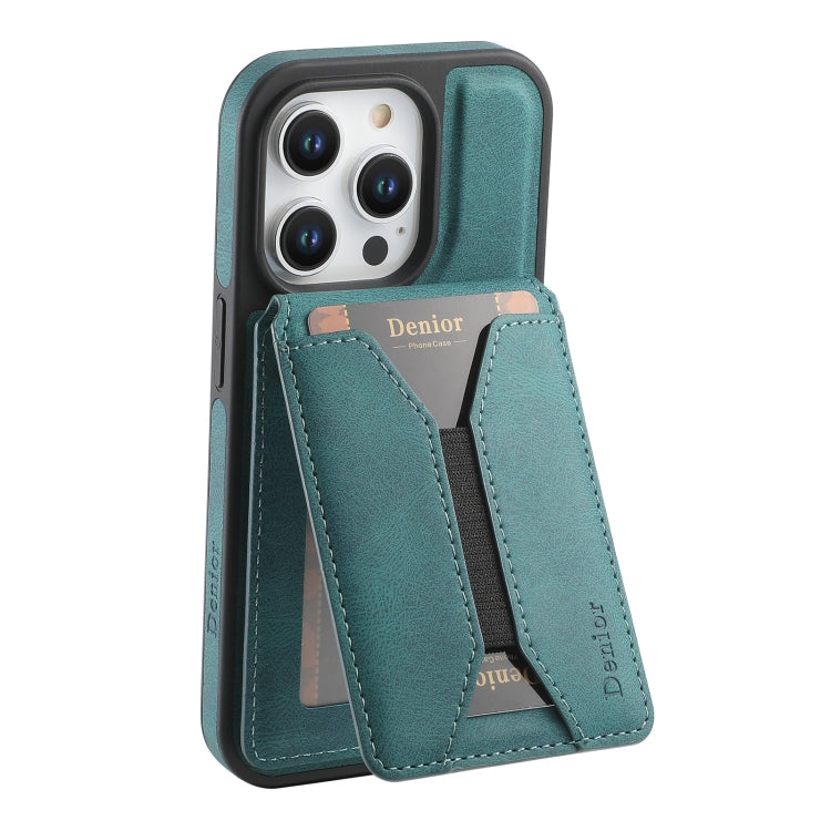 For iPhone 16 Pro Denior D17 Skin Feel MagSafe Detachable Card Slot Phone Case(Blue) - iPhone 16 Pro Cases by Denior | Online Shopping South Africa | PMC Jewellery | Buy Now Pay Later Mobicred