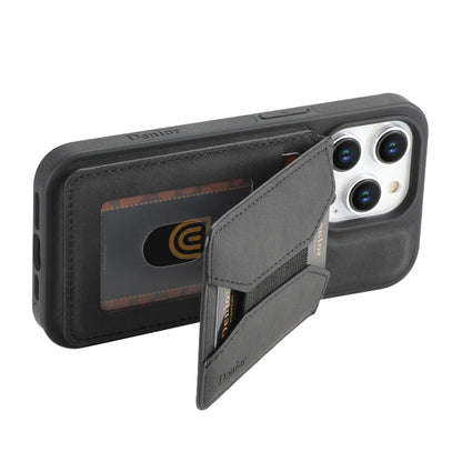 For iPhone 16 Pro Max Denior D17 Skin Feel MagSafe Detachable Card Slot Phone Case(Black) - iPhone 16 Pro Max Cases by Denior | Online Shopping South Africa | PMC Jewellery | Buy Now Pay Later Mobicred