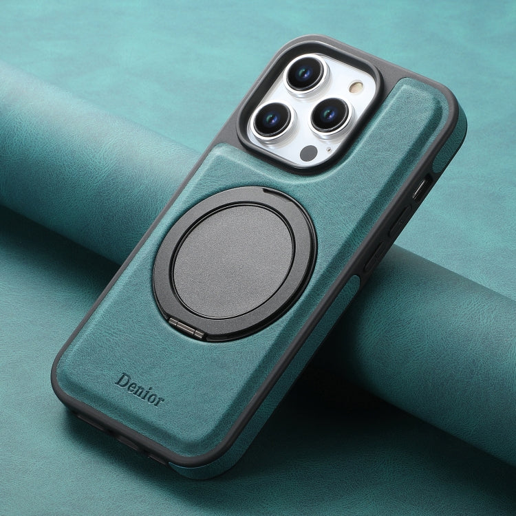 For iPhone 16 Plus Denior A14 Skin Feel Rotating Holder MagSafe Phone Case(Blue) - iPhone 16 Plus Cases by Denior | Online Shopping South Africa | PMC Jewellery | Buy Now Pay Later Mobicred